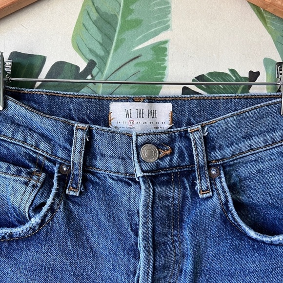 We The Free People Jeans Women 26 Skinny Button Fly High Rise Raw Hem Distressed - Picture 8 of 8